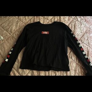 vans checkered sleeves long sleeve top